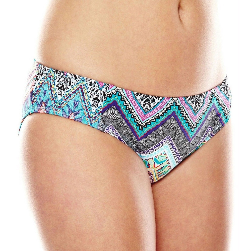 New! Liz Claiborne Tribal Chevron Hipster Bikini Bottom
